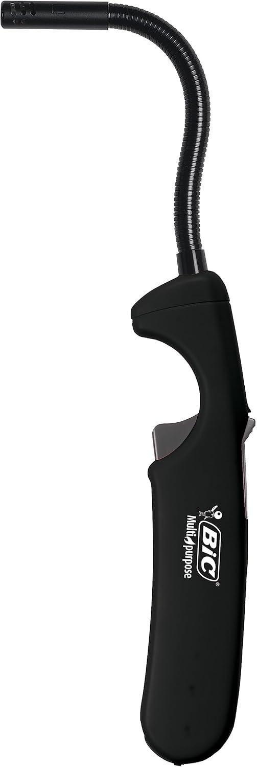 imageBIC Multi Purpose Lighter with Long Flex Wand Great Lighter for Candles Grills and Fireplaces 4 Count Pack of Lighters Assorted Colors