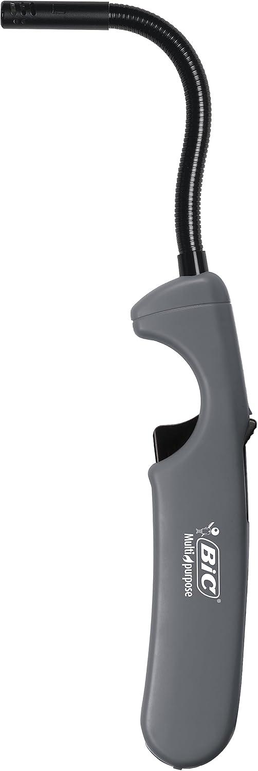 imageBIC Multi Purpose Lighter with Long Flex Wand Great Lighter for Candles Grills and Fireplaces 4 Count Pack of Lighters Assorted Colors