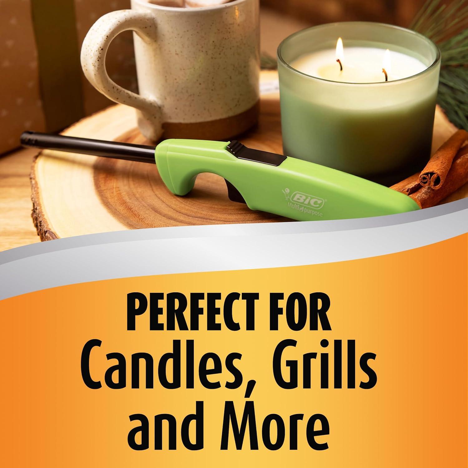 imageBIC MultiPurpose Classic Edition Lighters Great for Candles and Fireplaces Assorted Colors 4Pack Colors May Vary