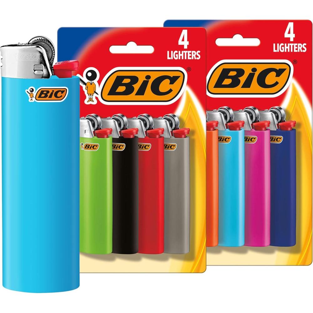 imageBIC Classic Maxi Pocket Lighter Safe and Reliable Assorted Colors 8Pack of Lighters Colors and Packaging May VaryAssorted