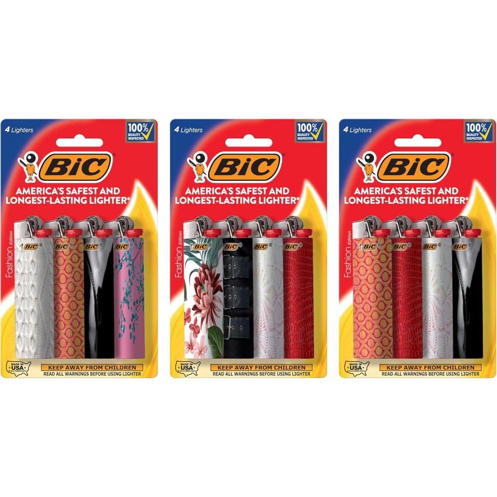 imageBIC Classic Maxi Pocket Lighter Safe and Reliable Assorted Colors 8Pack of Lighters Colors and Packaging May VaryFashion