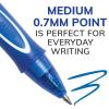 imageBIC GelOcity Quick Dry Gel Pens Medium Point Retractable Gel Pen 07mm Assorted Colors 3CountBlue