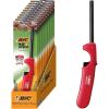 imageBIC Multi Purpose Lighter with Long Metal Wand Classic Collection Great Lighter for Candles Grills and Fireplaces 10 Count Pack of LightersMulticolor