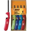 imageBIC MultiPurpose Classic Edition Lighters Great for Candles and Fireplaces Assorted Colors 4Pack Colors May Vary