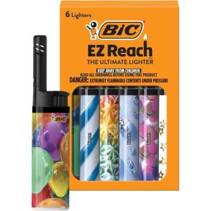 imageBIC EZ Reach Pastel Lighters Reliable and Safe Candle Lighter with Extended Wand 6Pack Colors May VaryCelebrations