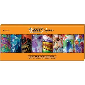 imageBIC Maxi Pocket Lighter Special Edition Marble Collection Assorted Unique Lighter Designs 8 Count Pack of Lighters Colors May VaryBlown Glass
