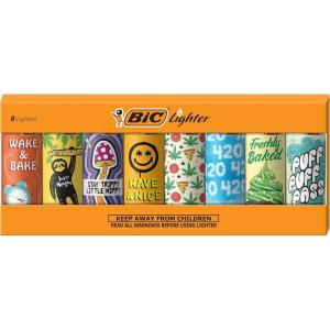 imageBIC Maxi Pocket Lighter Special Edition Marble Collection Assorted Unique Lighter Designs 8 Count Pack of Lighters Colors May VaryCloud 9