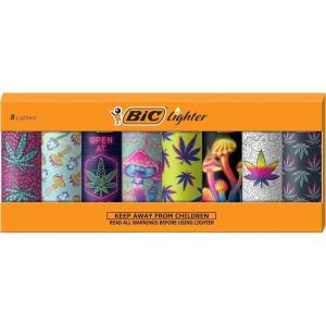 imageBIC Maxi Pocket Lighter Special Edition Marble Collection Assorted Unique Lighter Designs 8 Count Pack of Lighters Colors May VaryCounterculture