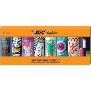 imageBIC Maxi Pocket Lighter Special Edition Marble Collection Assorted Unique Lighter Designs 8 Count Pack of Lighters Colors May VaryCutting Edge