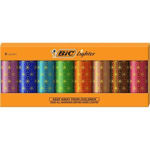 imageBIC Maxi Pocket Lighter Special Edition Marble Collection Assorted Unique Lighter Designs 8 Count Pack of Lighters Colors May VaryMetallic