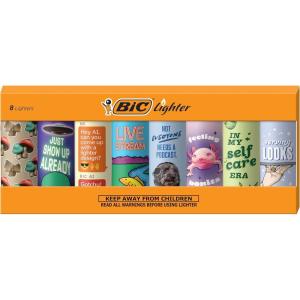 imageBIC Maxi Pocket Lighter Special Edition Marble Collection Assorted Unique Lighter Designs 8 Count Pack of Lighters Colors May VaryRotating Trends