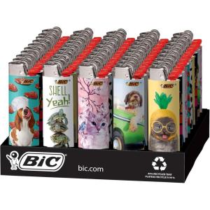 imageBIC Special Edition Animal Lover Series Maxi Pocket Lighters 50Count Tray