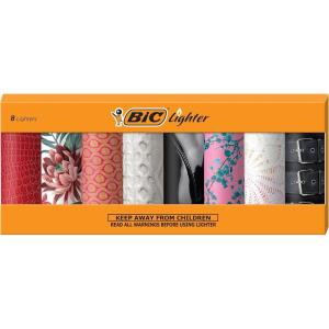 imageBIC Special Edition Fashion Series Pocket Lighters Assorted Designs 8Pack Colors May Vary