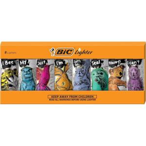 imageBIC Special Edition Geometric Series Maxi Pocket Lighters 8CountAnimal Party