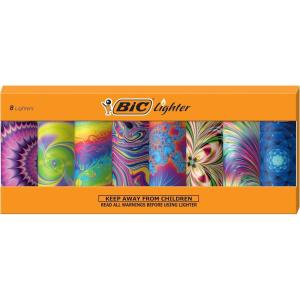 imageBIC Special Edition Geometric Series Maxi Pocket Lighters 8CountPsychedelic