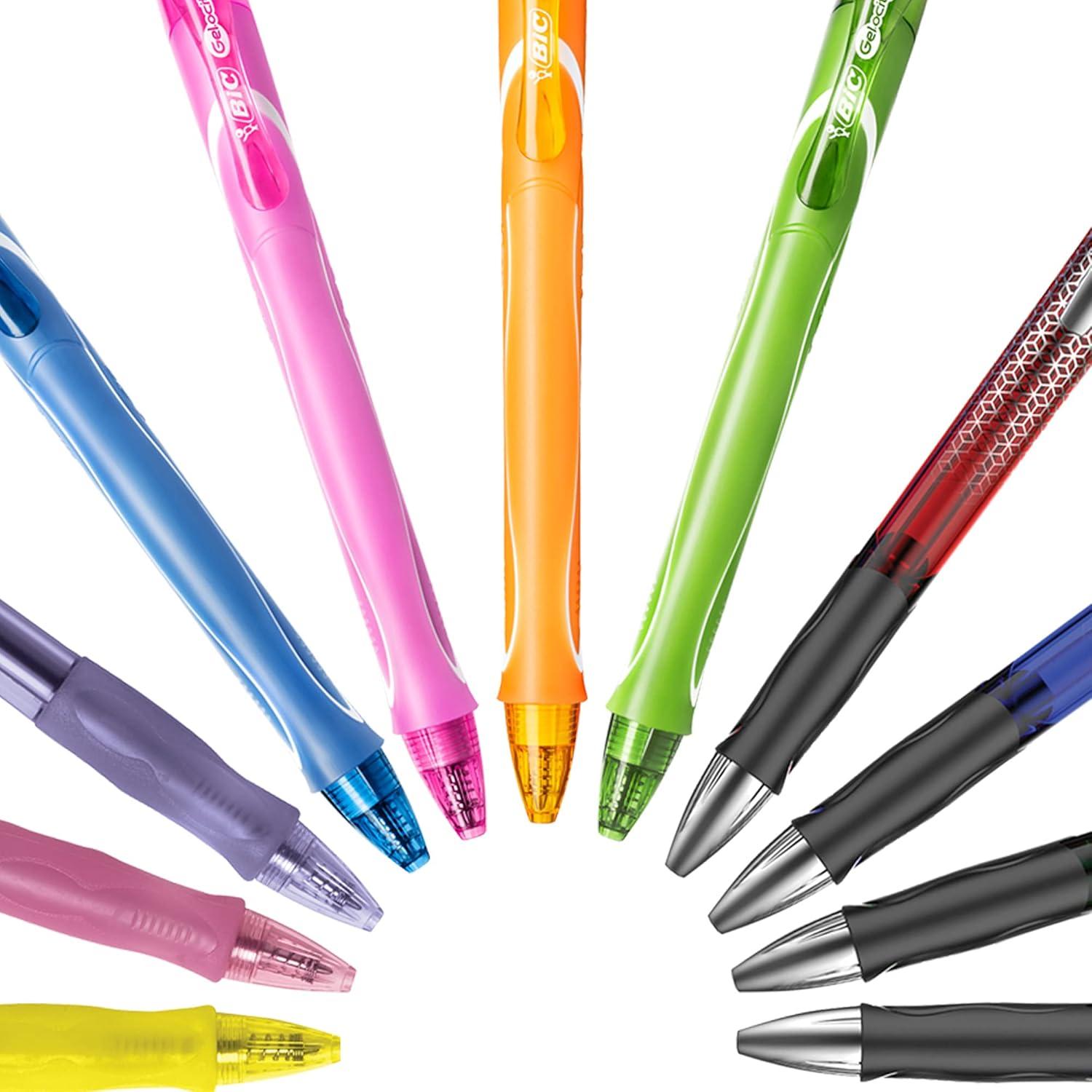imageBIC Gelocity Original Assorted Fashion Colors Gel Pens Medium Point 07mm 8Count Pack Retractable Gel Pens With Comfortable Grip