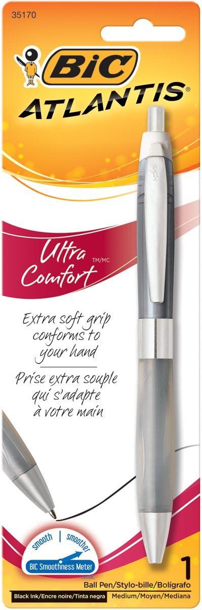 imageBIC Glide Ultra Comfort Retractable Ballpoint Pens Medium Point 10mm Black Assorted Barrel Colors 1Count Pack1 Count Pack of 1