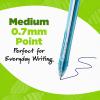 imageBIC Ecolutions OceanBound Plastic Gel Pens Medium Point 10mm 12Count Pack Retractable Blue Ink Pens Made from 78 OceanBound Recycled Plastic Excluding Ink Cartridge