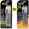 imageBIC Glide Exact Black Retractable Ballpoint Pens Fine Point 07mm 3Count Pack Ultra Smooth Writing Black PensRefillable
