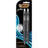 imageBIC Gelocity Original Black Gel Pens Medium Point 07mm 2Count Pack Retractable Gel Pens With Comfortable Grip