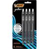 imageBIC Gelocity Original Black Gel Pens Medium Point 07mm 4Count Pack Retractable Gel Pens With Comfortable Grip