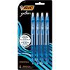 imageBIC Gelocity Original Blue Gel Pens Medium Point 07mm 4Count Pack Retractable Gel Pens With Comfortable Grip