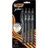 imageBIC Gelocity Quick Dry Black Gel Pens Medium Point 07mm 4Count Pack Retractable Gel Pens With Comfortable Full Grip