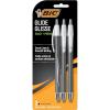 imageBIC Glide Exact Black Retractable Ballpoint Pens Fine Point 07mm 3Count Pack Ultra Smooth Writing Black PensRefillable