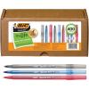 imageBIC Round Stic Xtra Life Black Ballpoint Pens Medium Point 10mm 240Count Pack of Bulk Pens Flexible Round Barrel for Writing Comfort No 1 Selling Ballpoint PensAssorted