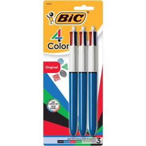 imageBIC 4Color Ballpoint Pen Medium Point 10mm Assorted Inks 3Count Pack of 363 Count Pack of 36