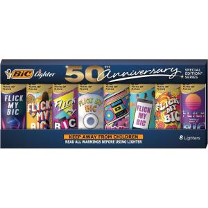 imageBIC Maxi Pocket Lighter Special Edition Flick My BIC Collection Assorted Unique Lighter Designs 8 Count Pack of Lighters
