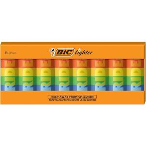 imageBIC Maxi Pocket Lighter Special Edition Pride Collection Assorted Unique Lighter Designs 8 Count Tray of Lighters