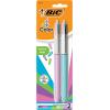 imageBIC 4 Color Fashion Retractable Ballpoint Pen with 10 mm Medium Point and Assorted Ink 2Count Pack in Multicolor