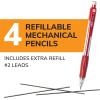imageBIC Velocity Strong Lead Mechanical Pencils With Colorful Barrel Thick Point 09mm 4Count Pack Mechanical Pencils With Erasers4 Count Pack of 1