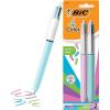 imageBIC 4 Color Fashion Retractable Ballpoint Pen with 10 mm Medium Point and Assorted Ink 2Count Pack in Multicolor