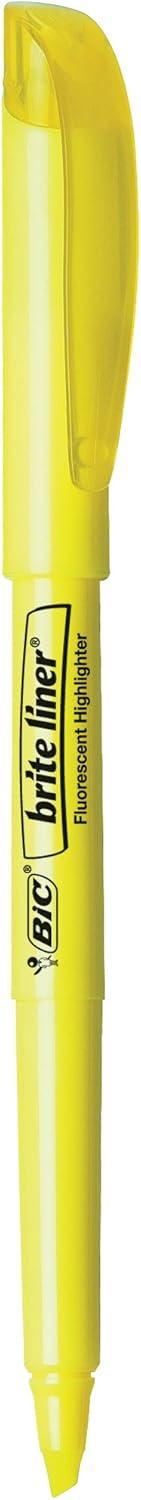 imageBIC Brite Liner Chisel Tip Highlighters LongLasting 5Count in Assorted Colors for School SuppliesAssorted