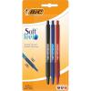 imageBic Soft Feel Ballpoint Pens  Black  Pack of 3 Pens  Medium Point 10 mm with Rubber Grip for Comfort 3 Count Pack of 1Mixed Colours