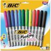 imageBIC Intensity Assorted Colors Fashion Permanent Markers Fine Point 12Count Pack of Color Markers With NonSlip Grip for Comfort and Control