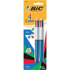 imageBIC 4Color Original Retractable Ballpoint Pens with Assorted Ink 10 mm Medium Point 2Count Pack
