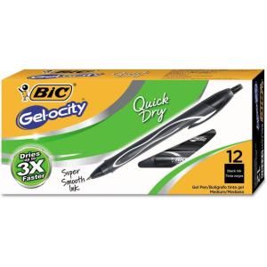 imageBIC RGLCG11BK Gelocity Quick Dry Retractable Gel Black Ink Medium 1 Dozen