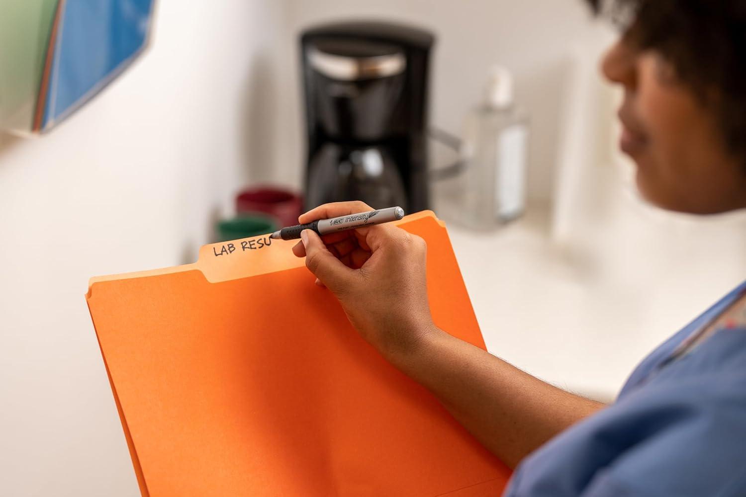 imageBIC Intensity Black Permanent Markers Fine Point 200Count Pack of Black Markers With NonSlip Grip for Comfort and ControlBlack Ink Markers