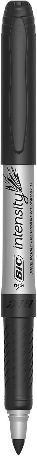 imageBIC Intensity Black Permanent Markers Fine Point 200Count Pack of Black Markers With NonSlip Grip for Comfort and ControlBlack Ink Markers