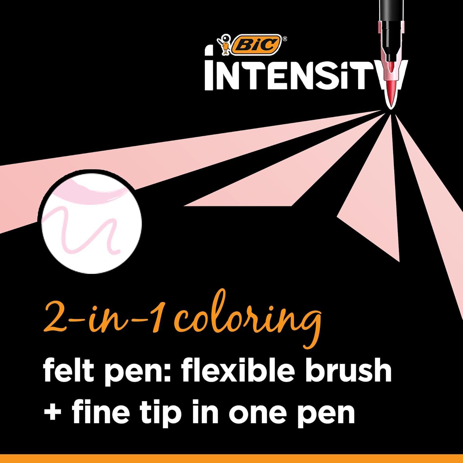 imageBIC Intensity Black Permanent Markers Fine Point 200Count Pack of Black Markers With NonSlip Grip for Comfort and ControlPastel Dual Tip Felt Marker Pens