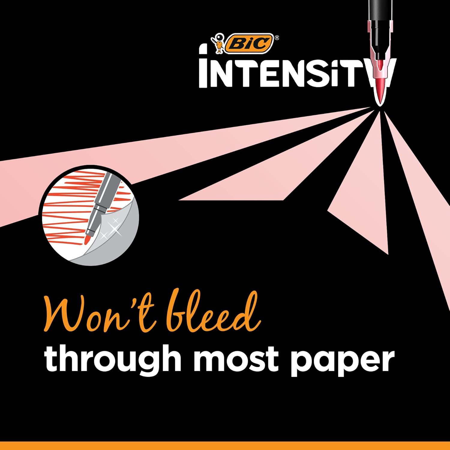 imageBIC Intensity Black Permanent Markers Fine Point 200Count Pack of Black Markers With NonSlip Grip for Comfort and ControlPastel Dual Tip Felt Marker Pens