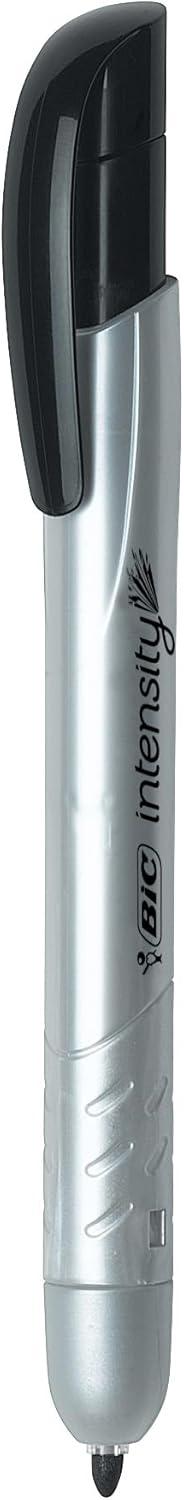 imageBIC Intensity Black Permanent Markers Fine Point 200Count Pack of Black Markers With NonSlip Grip for Comfort and ControlRetractable Black Ink Markers