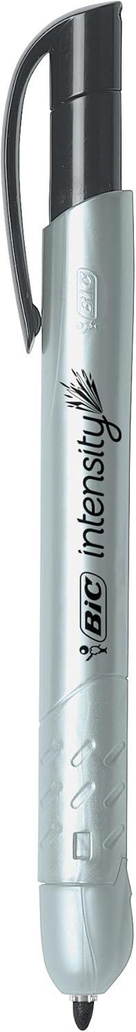 imageBIC Intensity Black Permanent Markers Fine Point 200Count Pack of Black Markers With NonSlip Grip for Comfort and ControlRetractable Black Ink Markers