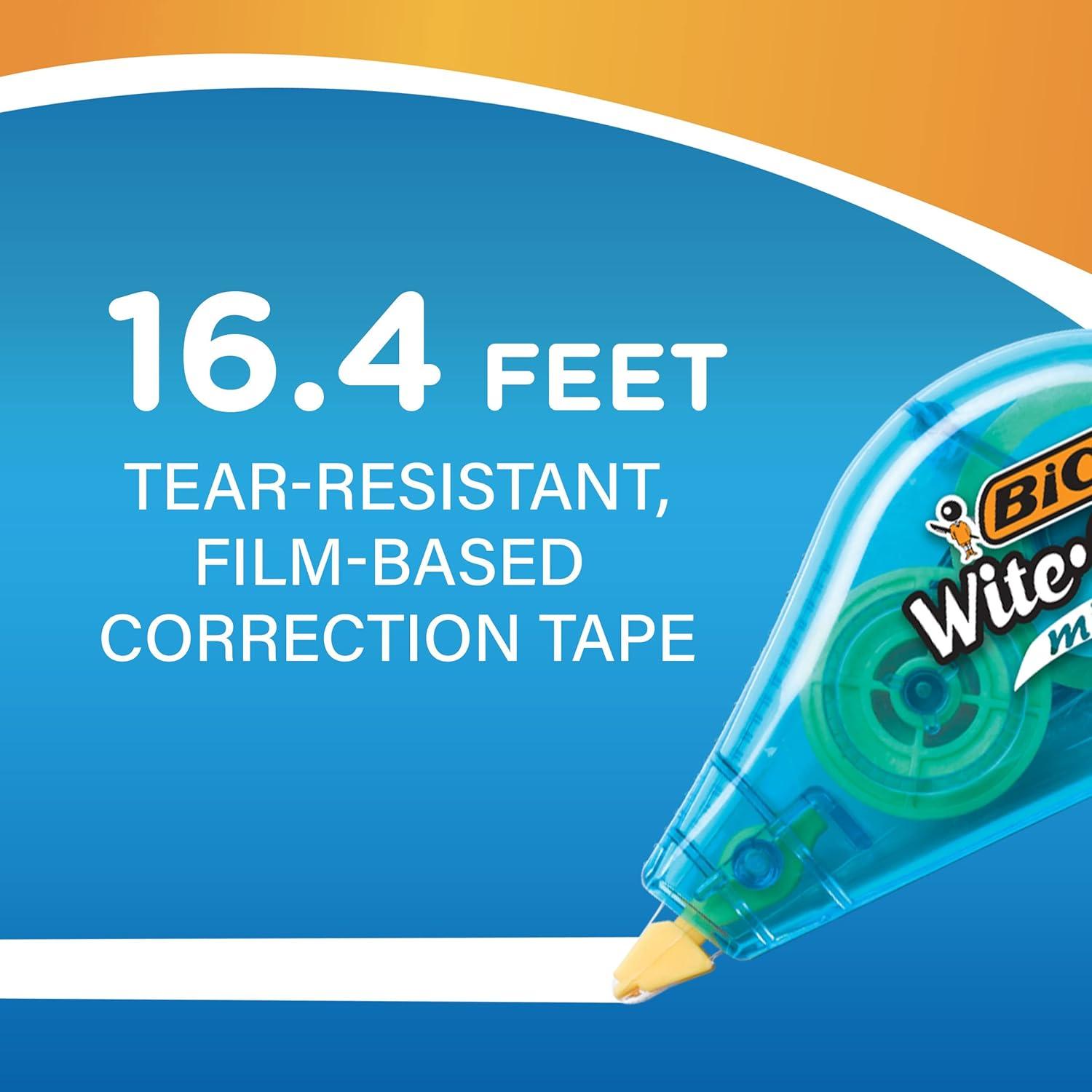 imageBIC WiteOut Brand Mini Correction Tape 164 Feet 6Count Pack of White Correction Tape Compact Tape Office or School Supplies