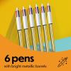 imageBIC 4 Color Shine Retractable Ballpoint Pen Versatile 10 mm Medium Point 6Count in Assorted Ink