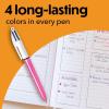imageBIC 4 Color Shine Retractable Ballpoint Pen Versatile 10 mm Point LongLasting Ink 6Count in Assorted Colors