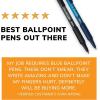 imageBIC Soft Feel Blue Retractable Ballpoint Pens Medium Point 10mm 36Count Pack Blue Pens With SoftTouch Comfort GripBlue